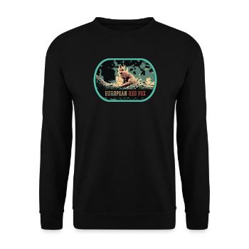 Illustration European Red Fox, Wild Beauty - Unisex Sweatshirt - black - Front - Alina (178cm) & Michal (187cm)
