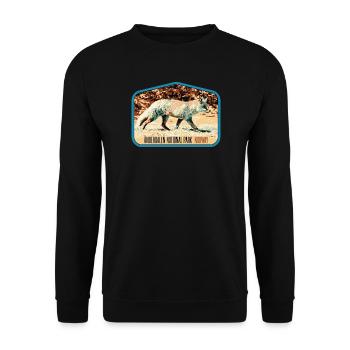 Écusson Renard Neiges Anderdalen : Faune Nordique - Sweat-shirt Unisexe - noir - Devant - Alina (178cm) & Michal (187cm)