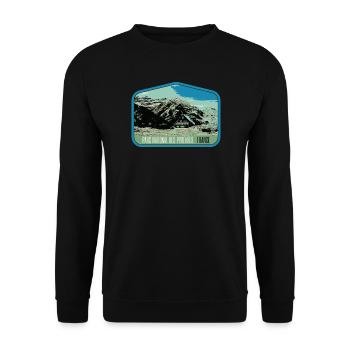 Pyrenees Landscape Escutcheon: Authentic Nature - Unisex Sweatshirt - black - Front - Alina (178cm) & Michal (187cm)