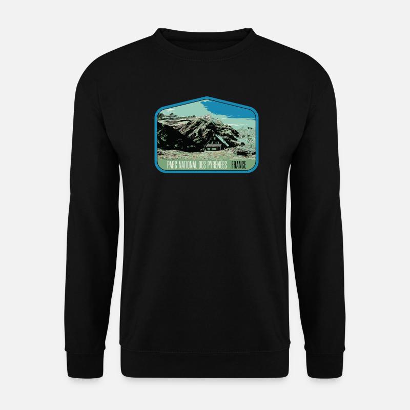 Pyrenees Landscape Escutcheon: Authentic Nature - Unisex Sweatshirt - black