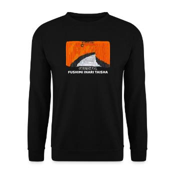 Japan, Kyoto, Fushimi Inari Taisha Torii Drawing - Unisex Sweatshirt - black - Front - Alina (178cm) & Michal (187cm)