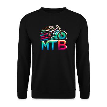 Vibrant MTB Bike Splash - Unisex Sweatshirt - black - Front - Alina (178cm) & Michal (187cm)