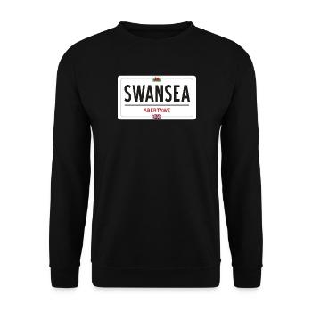 Swansea town sign - Unisex Sweatshirt - black - Front - Alina (178cm) & Michal (187cm)