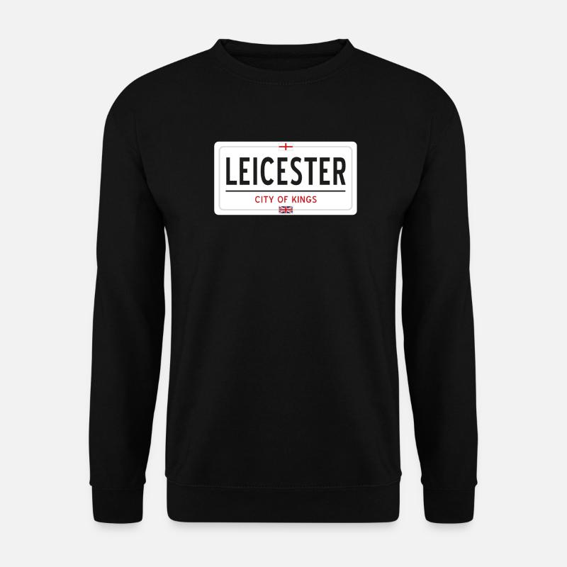 Ortsschild von Leicester - Unisex Pullover - Schwarz