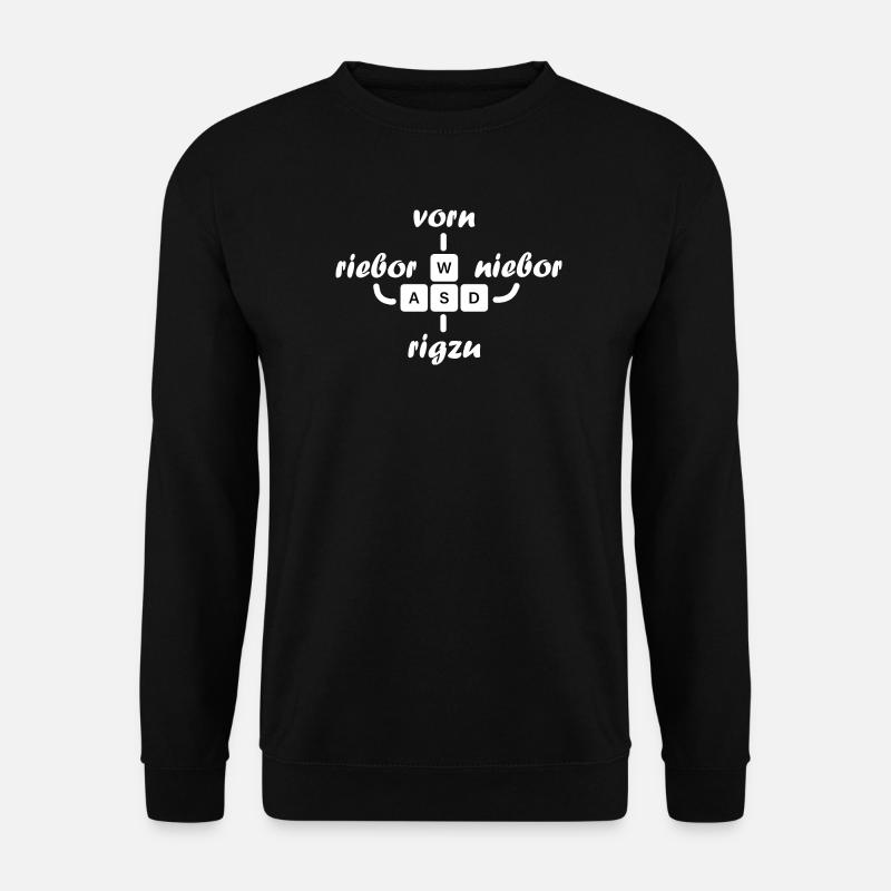 Gamer Nerd Sächsischer Dialekt WASD Ossi Gamer - Unisex Pullover - Schwarz