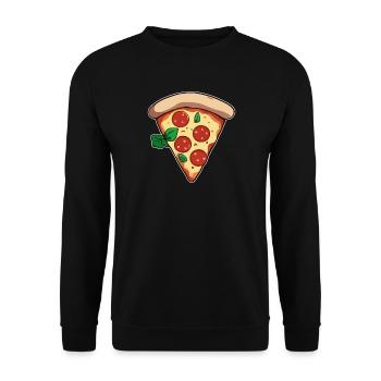 Pizza - Unisex Pullover - Schwarz - Vorne - Alina (178cm) & Michal (187cm)