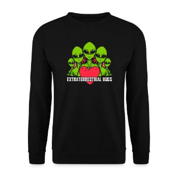 Alien, ovni, soucoupe volante - Sweat-shirt Unisexe - noir - Devant - Alina (178cm) & Michal (187cm)