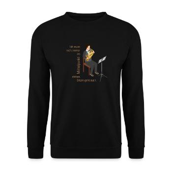 Ich muss nicht immer im Mittelpunkt stehen | HORN - Unisex Pullover - Schwarz - Vorne - Alina (178cm) & Michal (187cm)