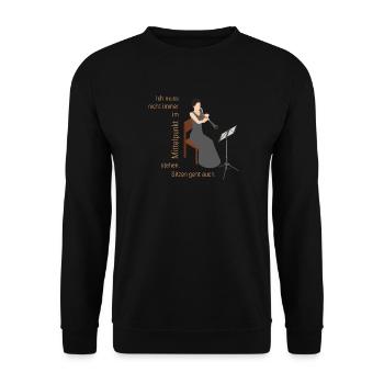 Ich muss nicht immer im Mittelpunkt stehen KLAR - Unisex Pullover - Schwarz - Vorne - Alina (178cm) & Michal (187cm)