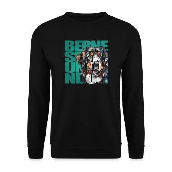 Portrait de bouvier bernois - Sweat-shirt Unisexe - noir - Devant - Alina (178cm) & Michal (187cm)