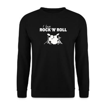 I LOVE ROCK 'N' ROLL - Unisex Pullover - Schwarz - Vorne - Alina (178cm) & Michal (187cm)