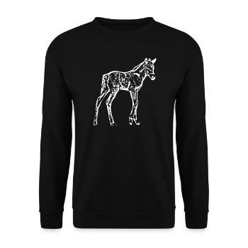 Horse White, Foal - Unisex Sweatshirt - black - Front - Alina (178cm) & Michal (187cm)