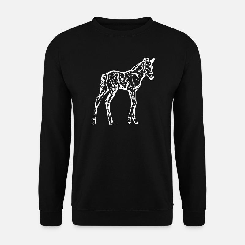 Pferd weiß, Fohlen - Unisex Pullover - Schwarz