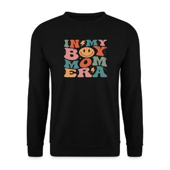 Colorful Design with Vintage Smile and Symbols - Unisex Sweatshirt - black - Front - Alina (178cm) & Michal (187cm)