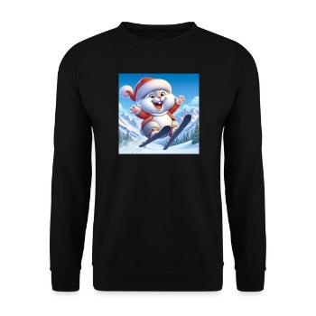 Lapin Saut Ski Noël - Sweat-shirt Unisexe - noir - Devant - Alina (178cm) & Michal (187cm)