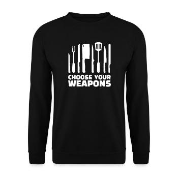 Chefkoch Statement Karriere Workaholic Job Arbeit - Unisex Pullover - Schwarz - Vorne - Alina (178cm) & Michal (187cm)
