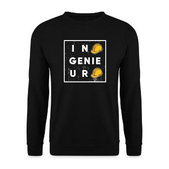 Karriere Beruf Erfolg Arbeiter Ingenieur Job - Unisex Pullover - Schwarz - Vorne - Alina (178cm) & Michal (187cm)
