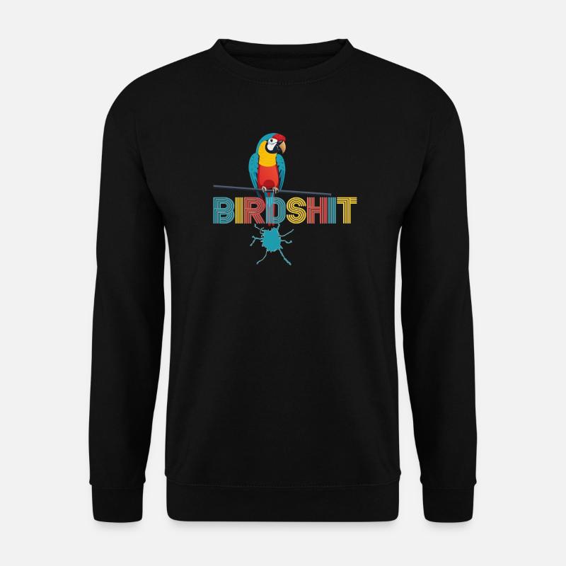 Papagei Regenbogen BLUE SHIT - HAPPY BIRD - Unisex Pullover - Schwarz