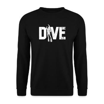 Icône de plongée sur le texte DIVE en gras - Sweat-shirt Unisexe - noir - Devant - Alina (178cm) & Michal (187cm)
