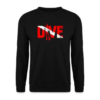 Diving Hero in Red Stripes - Unisex Sweatshirt - black - Front - Alina (178cm) & Michal (187cm)