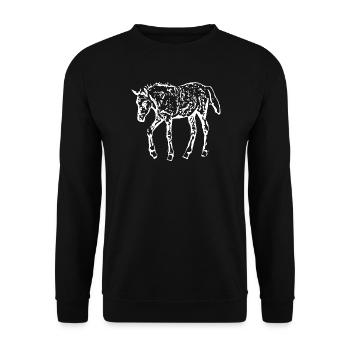 cheval blanc cheval blanc t-shirt cadeau cavalier - Sweat-shirt Unisexe - noir - Devant - Alina (178cm) & Michal (187cm)