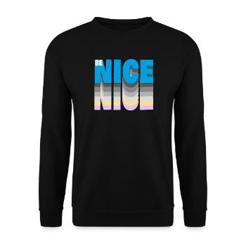 Be nice - Unisex Pullover - Schwarz - Vorne - Alina (178cm) & Michal (187cm)