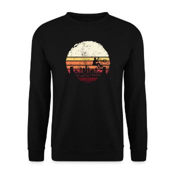 Sunset City BMX Silhouette - Unisex Pullover - Schwarz - Vorne - Alina (178cm) & Michal (187cm)