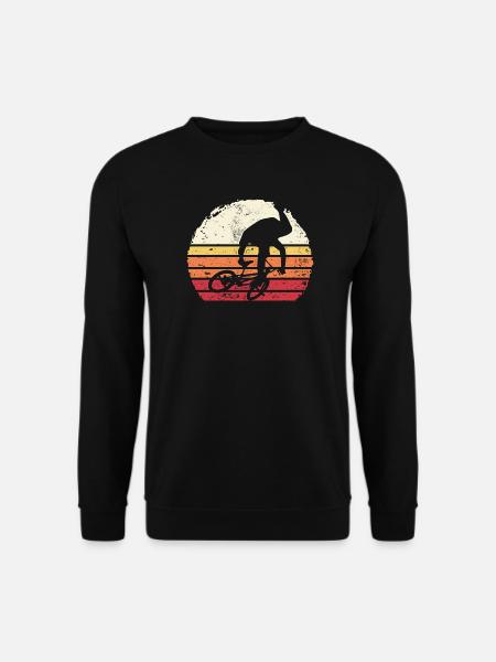 Retro Sunset Cyclist Silhouette - Unisex Sweatshirt - black