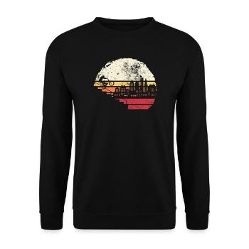 Horizon de la ville Coucher de soleil - Sweat-shirt Unisexe - noir - Devant - Alina (178cm) & Michal (187cm)