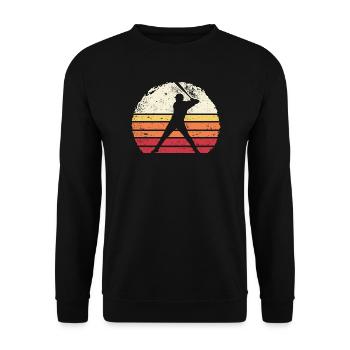 Baseball Sunset Silhouette - Unisex Sweatshirt - black - Front - Alina (178cm) & Michal (187cm)