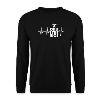 Herzschlag Handstand Puls Calisthenics Symbol icon - Unisex Pullover - Schwarz - Vorne - Alina (178cm) & Michal (187cm)