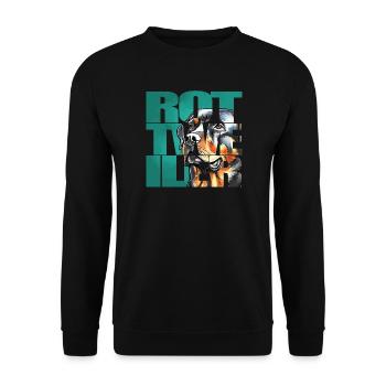 Rottweiler Portrait - Unisex Pullover - Schwarz - Vorne - Alina (178cm) & Michal (187cm)