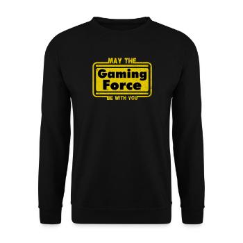 May the gaming force be with you - Unisex Pullover - Schwarz - Vorne - Alina (178cm) & Michal (187cm)