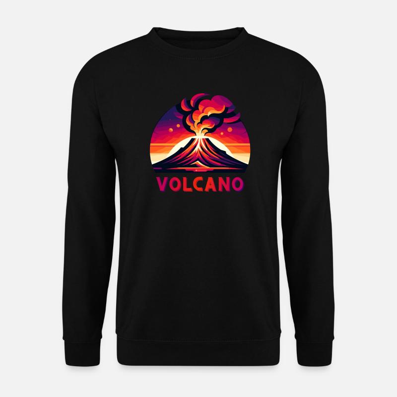 Vivid Eruption Volcano Illustration - Unisex Sweatshirt - black