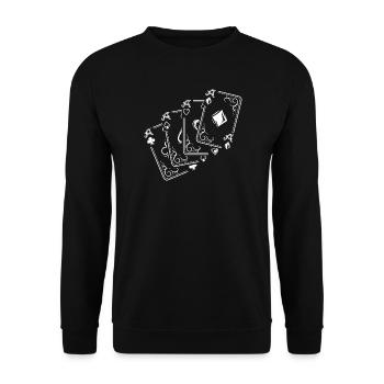 Cards Symbol Illustration Playing Cards Poker Skat - Unisex Sweatshirt - black - Front - Alina (178cm) & Michal (187cm)