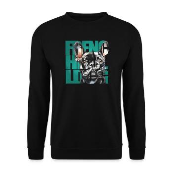French Bulldog Portrait - Unisex Sweatshirt - black - Front - Alina (178cm) & Michal (187cm)