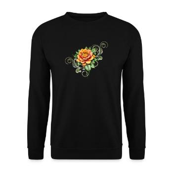 The Beauty of an Elegant Rose in Bloom - Unisex Sweatshirt - black - Front - Alina (178cm) & Michal (187cm)