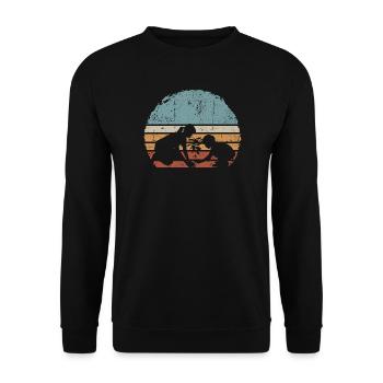 Sunset Silhouette Duo von Palm Tree - Unisex Pullover - Schwarz - Vorne - Alina (178cm) & Michal (187cm)