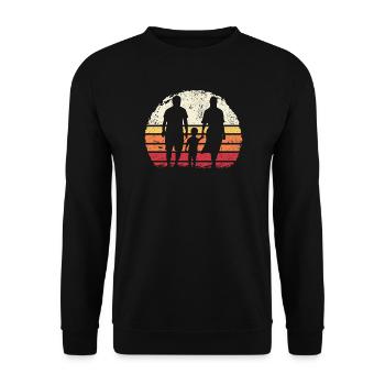 Silhouette de famille au coucher du soleil - Sweat-shirt Unisexe - noir - Devant - Alina (178cm) & Michal (187cm)
