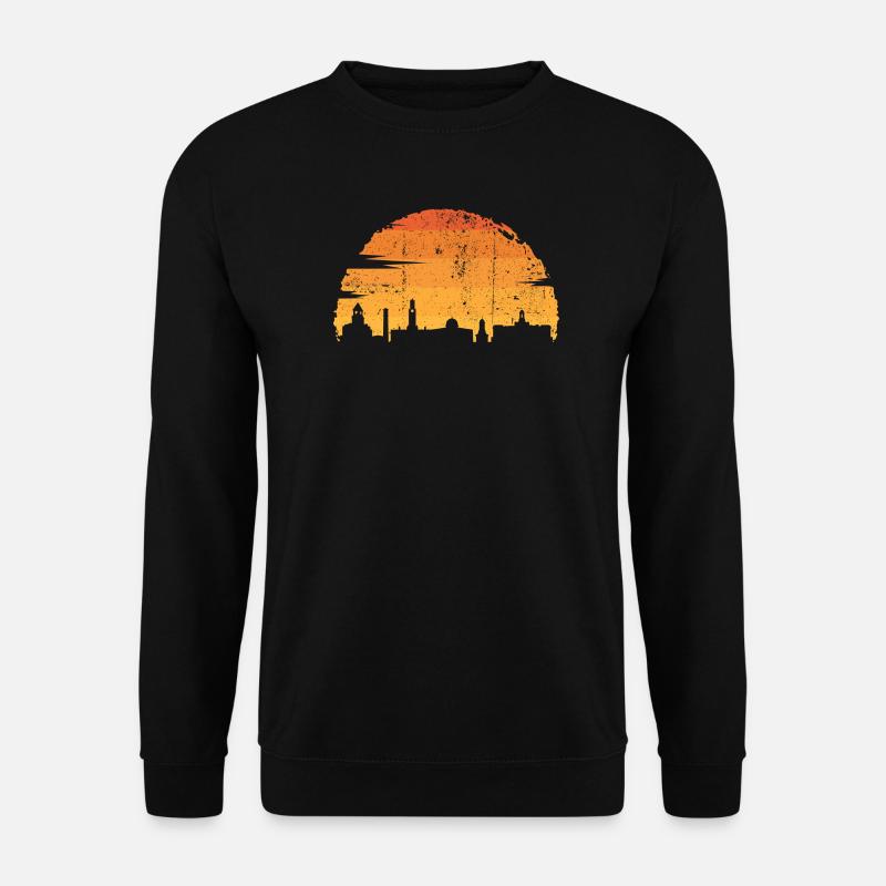 Sonnenuntergang Skyline Silhouette - Unisex Pullover - Schwarz