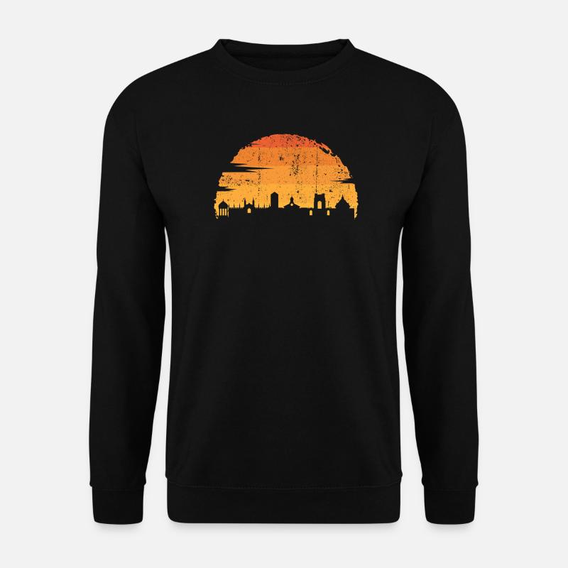 Goldene Stunde Stadtsilhouette - Unisex Pullover - Schwarz