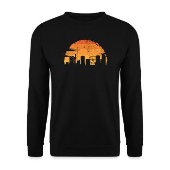 Sunset Skyline Silhouette - Unisex Sweatshirt - black - Front - Alina (178cm) & Michal (187cm)
