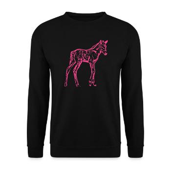 Pferd rosa pink - Unisex Pullover - Schwarz - Vorne - Alina (178cm) & Michal (187cm)
