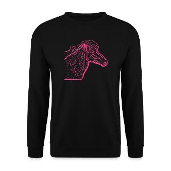 Pferd rosa pink - Unisex Pullover - Schwarz - Vorne - Alina (178cm) & Michal (187cm)