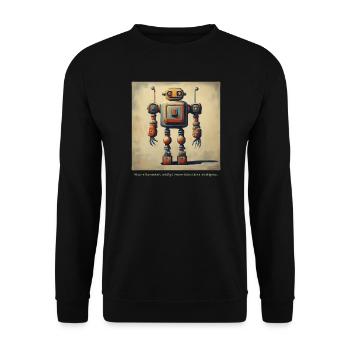Saying Statement Robot Intelligence Retro Nerd Lo - Unisex Sweatshirt - black - Front - Alina (178cm) & Michal (187cm)