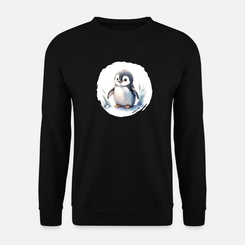 Pinguin Aquarell - Unisex Pullover - Schwarz