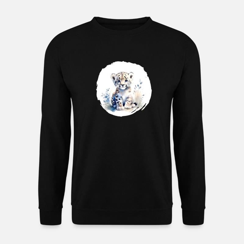 Aquarelle de léopard des neiges - Sweat-shirt Unisexe - noir