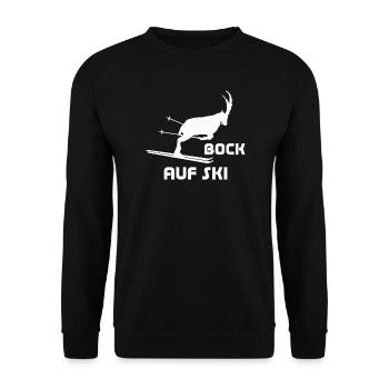 Bock auf Ski Humor Lustige Bilder - Unisex Pullover - Schwarz - Vorne - Alina (178cm) & Michal (187cm)