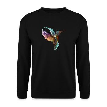 Fliegender chromatischer Kolibri - Unisex Pullover - Schwarz - Vorne - Alina (178cm) & Michal (187cm)