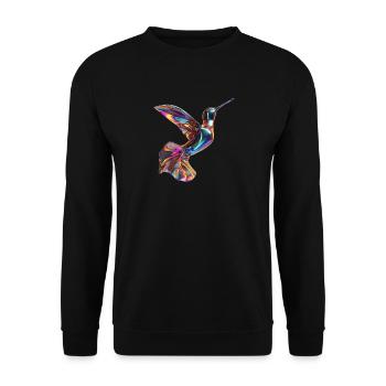 Fliegender chromatischer Kolibri - Unisex Pullover - Schwarz - Vorne - Alina (178cm) & Michal (187cm)